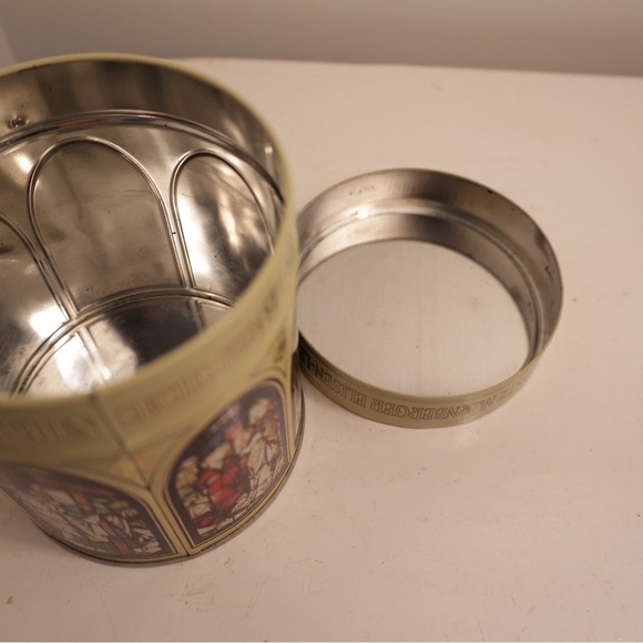 Vintage tea Tin with Stained Glass Design farmhouse moody decor kitchen storage - Picture 9 of 10